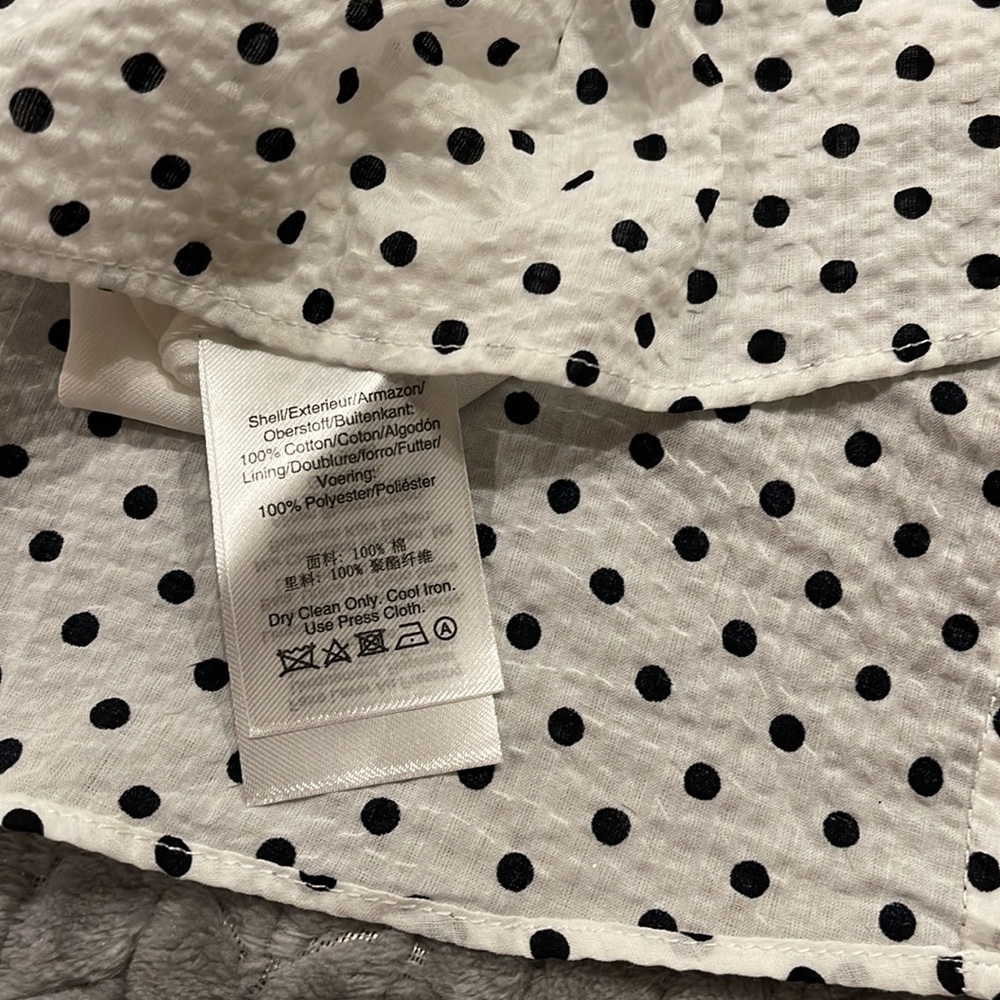 NWT DKNY Midi Faux Wrap Chiffon/crepe Black & White Dress - Picture 12 of 12